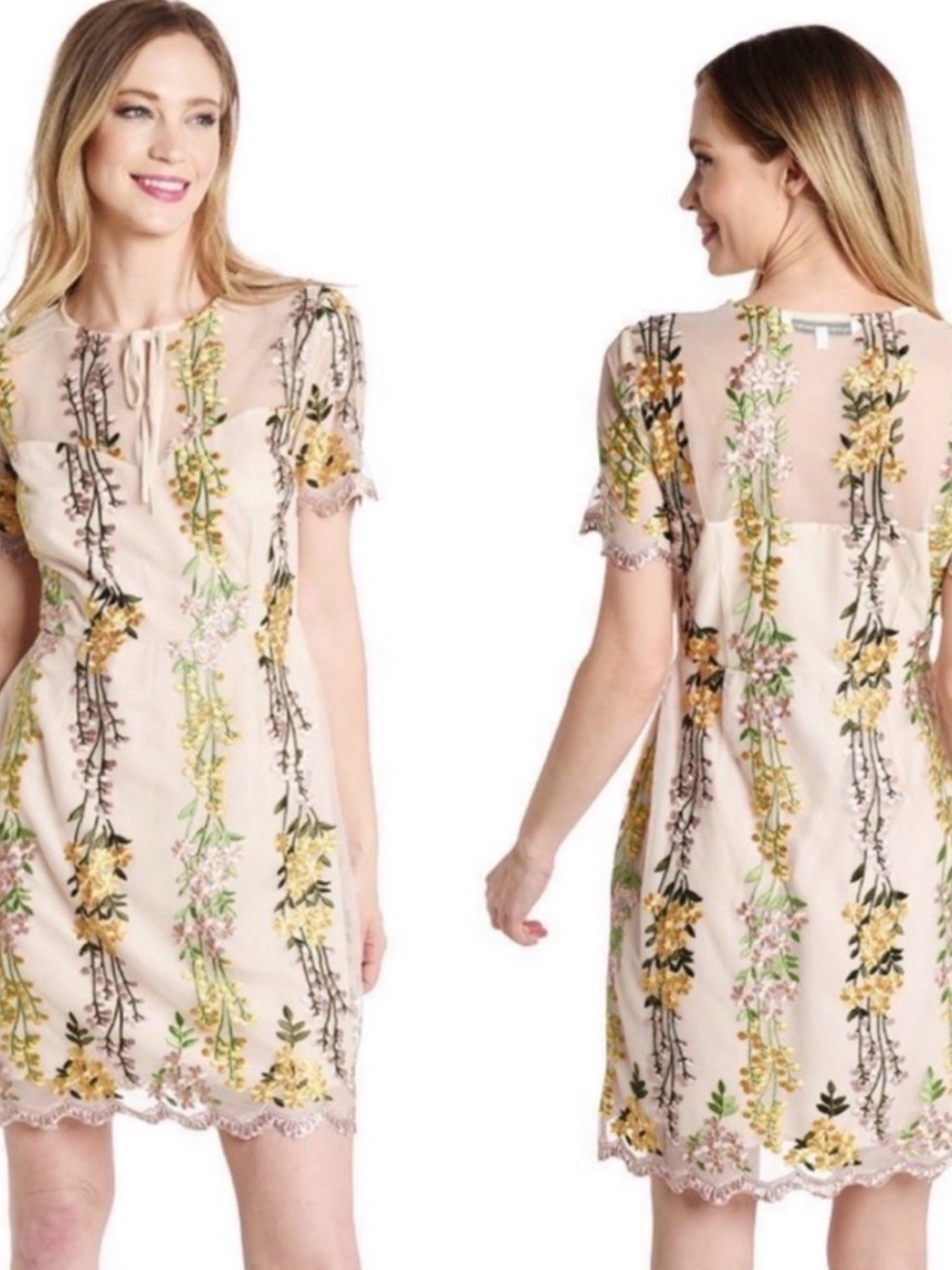 NWT Cupcakes & Cashmere Floral Embroidered Shift Dress
